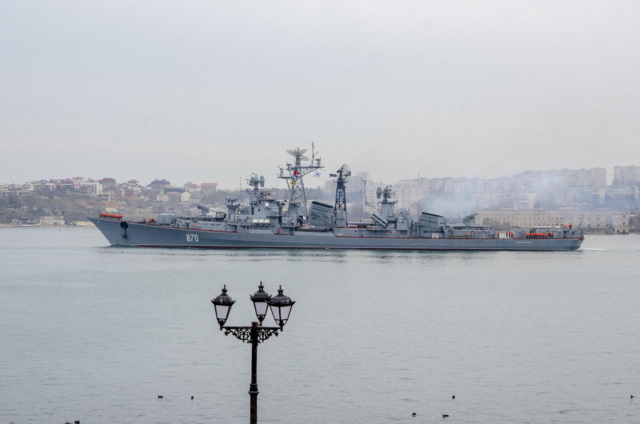 Russian destroyer in Sevastopol (Crimea).